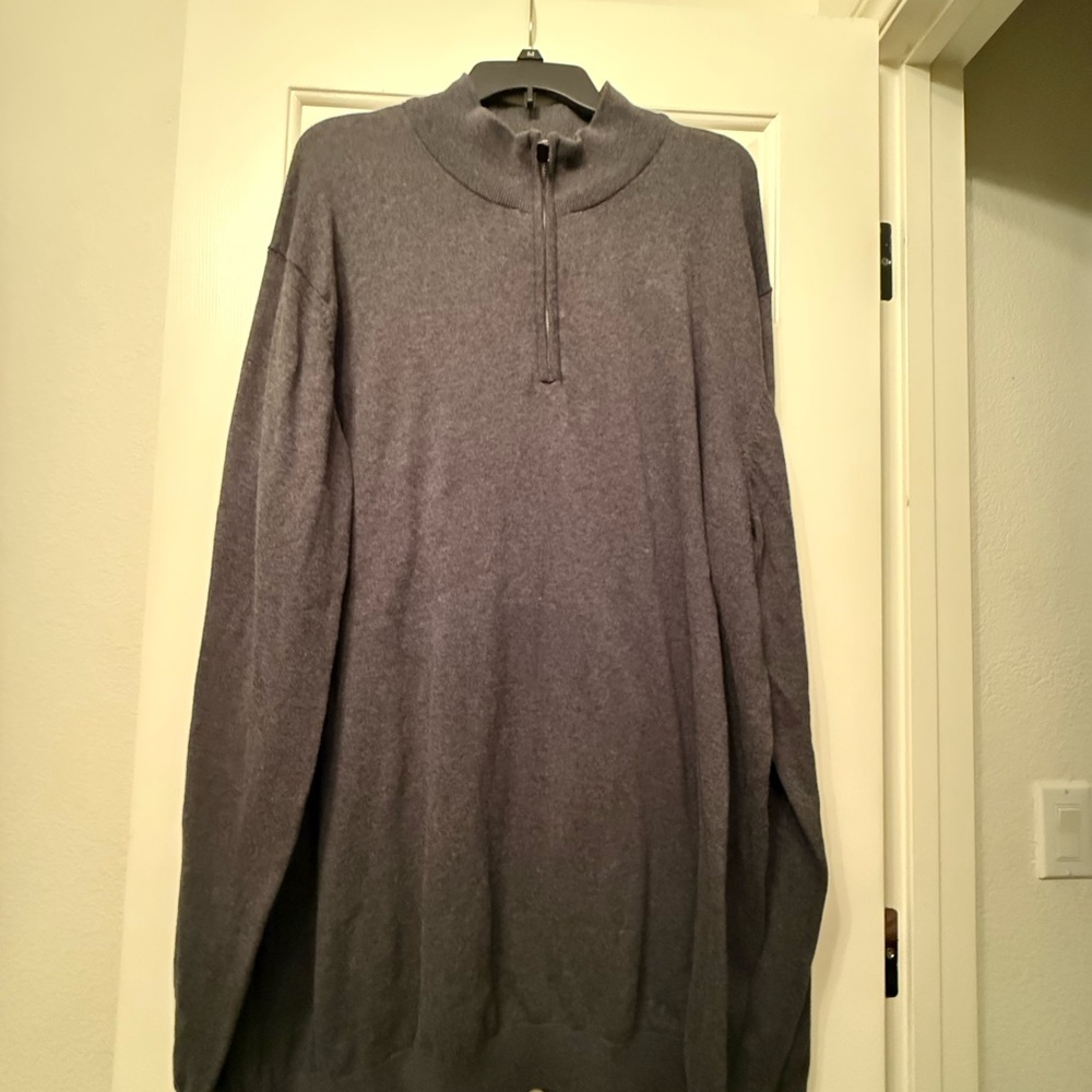 The Foundry Supply Co. Men's Half-Zip Mock Neck Sweater in Charcoal